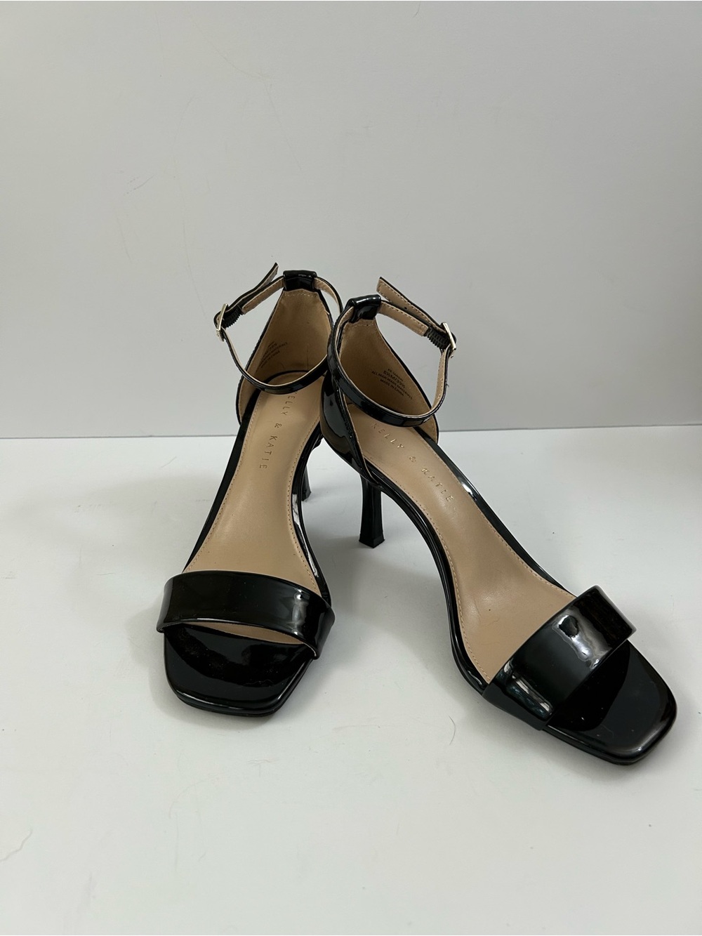 Kelly & Katie - Elegant Black Ankle-Strap Heeled Sandals - Women's